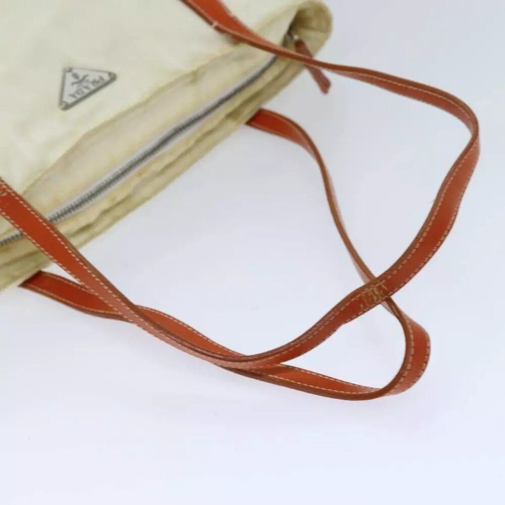 PRADA Tote Bag Nylon Beige Orange - Picture 8 of 16
